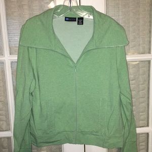 Relativity green jacket zip front size large